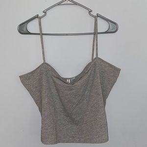 Grey Cropped Jersey Camisole